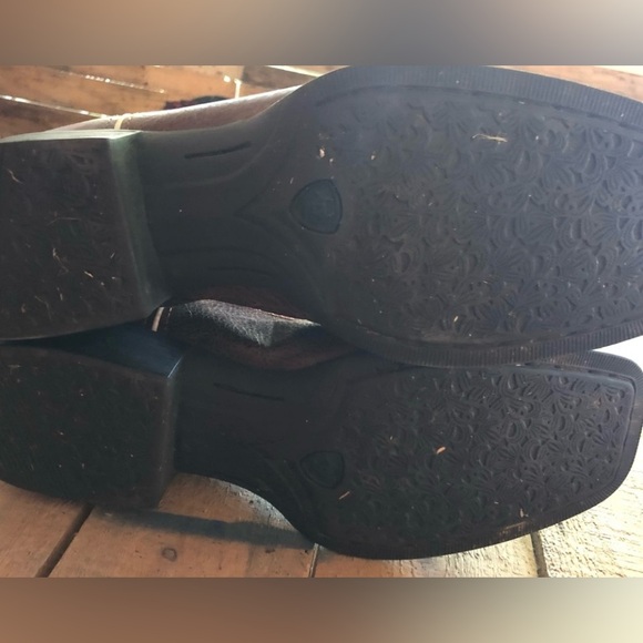 Ariat boots Full-grain brown & pink genuine leather foot&shaft boot womens 11B - Picture 6 of 8